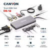 Порт-реплікатор Canyon DS-12, 13 in 1 USB-C hub, 2*HDMI, Gigabit Ethernet, VGA, 3*USB3.0, PD/100W, 3.5mm audio jack (CNS-TDS12) - Image 2