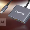 Концентратор Canyon hub DS-3 3in1 USB-C Dark Grey (CNS-TDS3) - Image 10