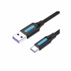 Дата кабель USB 2.0 AM to USB-C 0.5m 5.0A (25W) PVC black Vention (CORBD) - Image 1