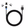 Дата кабель USB 2.0 AM to Lightning + Micro 5P + USB-C 1.0m Magnet only charge ColorWay (CW-CBUU020-BK) - Image 1