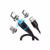 Дата кабель USB 2.0 AM to Lightning + Micro 5P + USB-C 1.0m Magnetic ColorWay (CW-CBUU038-BK) - Image 2