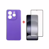 Чохол до мобільного телефона Dengos Kit Xiaomi Redmi Note 14 case Carbon + glass (Purple) (DG-KM-129) - Image 1