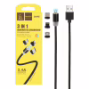 Дата кабель USB 2.0 AM to Lightning + Micro 5P + Type-C magnetic black Denmen (DN-D09E-BK) - Image 2