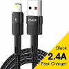 Дата кабель USB 2.0 AM to Lightning 2.0m 2.4A black Essager (EXCL-XCA01) - Image 1