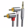 Кабель мультимедійний 3.5mm M to 2xRCA M 3.0m 90° corner Essager (EYPWT-MYC0G-P) - Image 1