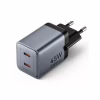 Зарядний пристрій Vention 2xUSB-C PD45W GaN transparent gray (FCFH0-EU) - Image 1