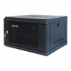 Шкаф настенный GEAR 6U 19" 600x450x350 мм, + полка 19", black (GWMSN-6U-600-450) - Image 1