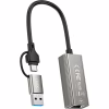 Адаптер USB-C + USB A to RJ45 Ethernet 100Mbps XO (HUB018.black) - Image 1