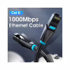 Патч-корд 1м, UTP cat 6 RJ-45 black Vention (IBKBF) - Image 2