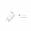Зарядний пристрій XO 2xUSB 2.4A + cable USB to Micro 5P white (L57-M-WH) - Image 1