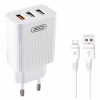 Зарядний пристрій XO 1xUSB QC3.0 18W + 2xUSB 2.4A + cable USB-C white (L72-TC-WH) - Image 1
