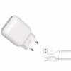 Зарядное устройство XO 2xUSB 2.4A + cable USB to Micro 5P white (L78-M-WH) - Image 1