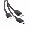 Дата кабель USB 2.0 AM to Lightning + Micro 5P + USB-C 1.0m 2.1A black XO (NB103-3in1-1-BK) - Image 3