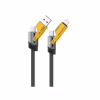 Дата кабель USB 2.0 AM to USB-C + USB 2.0 AM to Lightning 1.0m 60W black XO (NB283_4-in-1_Black) - Image 5