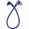 Дата кабель USB 2.0 AM to USB-C 0.25m 90° corner blue Dengos (NTK-TC-UG-SHRT-SET-BLUE) - Image 1