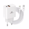 Зарядное устройство RivaCase 2хUSB-А + Type-C PD 20W+QC3.0 кабель Type-C-Lighting white (PS4102 WD5 (White)) - Image 1