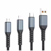 Дата кабель USB 2.0 AM to Lightning + Micro 5P + USB-C 1.2m 100W nylon black XoKo (SC-3100) - Image 2