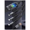 Дата кабель USB 2.0 AM to Lightning + Micro 5P + USB-C 1.2m 100W nylon black XoKo (SC-3100) - Image 8