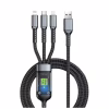 Дата кабель USB 2.0 AM to Lightning + Micro 5P + USB-C 1.2m 100W nylon black XoKo (SC-3100) - Image 1