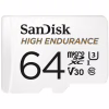 Карта пам'яті SanDisk 64GB microSDXC class 10 UHS-I U3 V30 High Endurance (SDSQQNR-064G-GN6IA) - Image 1