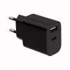 Зарядное устройство Gembird 1xUSB-C + 1xUSB 12W black (TA-UC-2AC12-01-BK) - Image 1