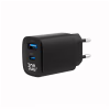 Зарядний пристрій Gembird 1xUSB-A (QC3.0 18W) + 1 Type-C (PD20W) LCD black (TA-UC-PDQC30LCD-BK-01) - Image 1