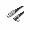 Дата кабель USB-C to USB-C 1.0m 5A 90° corner aluminum gray Vention (TAKHF) - Image 1