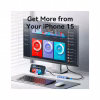 Концентратор Vention USB 3.1 Type-C to HDMI/USB 3.0x3/PD 100W Blue Aluminum Alloy Hub 5-in-1 (TGESB) - Image 9