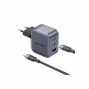 Зарядное устройство Vention 2xUSB-C PD70W + 1xUSB QC3.0 22.5W GaN + cable USB-C to USB-C 1.0m black gray (TZ-FEXH0-EU) - Image 2