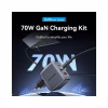 Зарядное устройство Vention 2xUSB-C PD70W + 1xUSB QC3.0 22.5W GaN + cable USB-C to USB-C 1.0m black gray (TZ-FEXH0-EU) - Image 4