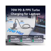 Зарядное устройство Vention 2xUSB-C PD70W + 1xUSB QC3.0 22.5W GaN + cable USB-C to USB-C 1.0m black gray (TZ-FEXH0-EU) - Image 6
