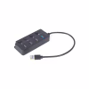 Концентратор Gembird 4 ports (1xUSB3.1+3xUSB2.0) switch black (UHB-U3P1U2P3P-01) - Image 1