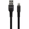 Дата кабель USB 2.0 AM to Lightning 1.0m flat nylon black Vinga (VCPDCLFNB1BK) - Image 2
