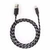 Дата кабель USB 2.0 AM to Micro 5P 2color nylon 1m black Vinga (VCPDCMBN31BK) - Image 5