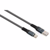Дата кабель USB 2.0 AM to USB-C 1.0m flat nylon gray Vinga (VCPDCTCFNB1GR) - Image 1
