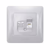 Комп'ютерна розетка Videx BINERA CAT6 одинарна сереб (VF-BNSK1PC6-SS) - Image 1