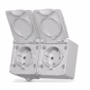 Розетка Videx BINERA IP65 зовнішня 2ая із заземленням сіра (VF-BNW22G-G) - Image 1