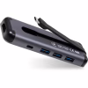 Концентратор Vinga USB-C 3.1 to HDMI+3xUSB3.0+PD100W+USB-C foldable cable (VHYC6FC) - Image 1