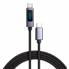 Дата кабель USB-C to USB-C 2.0m 100W LCD Display Nylon Black Vinga (VYDCCC22100D) - Image 1