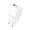 Зарядний пристрій WUW C209 1xUSB-C PD45W + 1xUSB QC3.0 18W White (WUW-C209) - Image 1