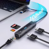 Концентратор XoKo USB-C 5-in-1 USB 3.0 + USB 2.0 + SD/TF + RJ45 100Mbps silver (XK-AC-350) - Image 9