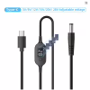 Кабель живлення USB-C to DC 5.5x2.5mm 1.0m 5V/9V/12V/15V/20V/28V 140W black XoKo (XK-K695) - Image 1