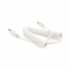 Кабель мультимедийный 3.5mm M to 3.5mm M 1.5m 90° corner white Voltronic (YT-AUXSGJ(M)/(M)-1.5-W) - Image 1