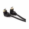 Кабель мультимедійний HDMI M to HDMI M 1.0m V1.4 90° corner black Merlion (YT-HDMI-1.0m/90°-90°) - Image 1