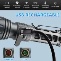 Ручний ліхтар YEMAO YM-А60, 1200LM, TG LED, Zoom, 1x18650 акум, TYPE-C - 6