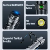 Ручной фонарь YEMAO YM-А6, 2200LM, P80 LED, Zoom, 1x18650 аккум, TYPE-C - 3