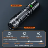 Ручной фонарь YEMAO YM-А6, 2200LM, P80 LED, Zoom, 1x18650 аккум, TYPE-C - 9
