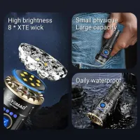 Ручной фонарь YEMAO YM-F883X, 3000LM, 8*XTE LED, 1x18350+1*18650 аккум, TYPE-C - 3