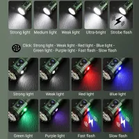 Ручной фонарь YEMAO YM-F337X, 3500LM, 8*XTE LED, красный, синий, зеленый и ультрафиолетовый,  TYPE-C - 9