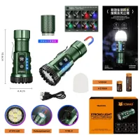 Ручной фонарь YEMAO YM-F337X, 3500LM, 8*XTE LED, красный, синий, зеленый и ультрафиолетовый,  TYPE-C - 1